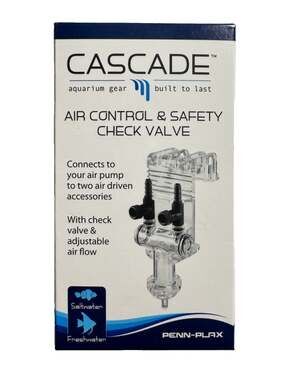 Penn Plax Cascade Aquarium Air Control Safety Check Valve 2 Way Splitter VCV2